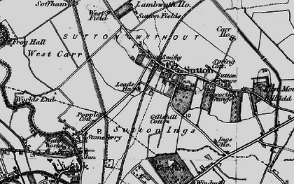 Old map of Sutton-on-Hull in 1895