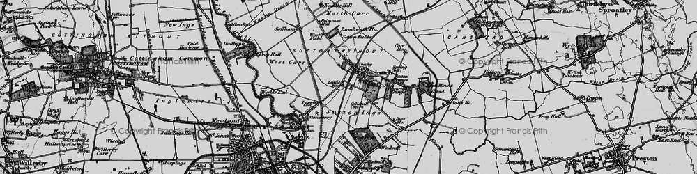 Old map of Sutton-on-Hull in 1895