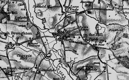 Old map of Sutton on the Hill in 1897