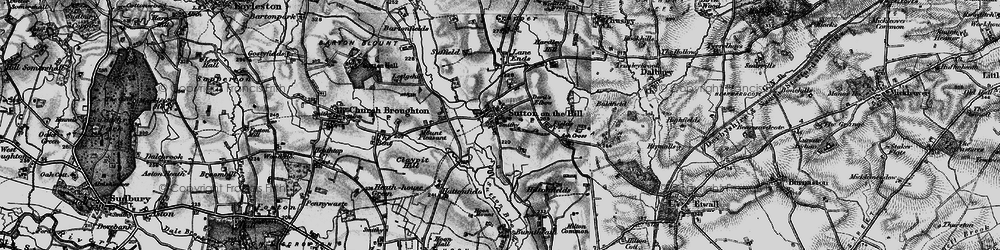 Old map of Sutton on the Hill in 1897