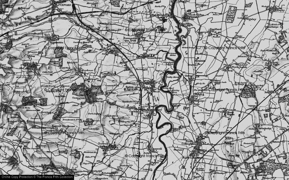 Old Map of Sutton on Trent, 1899 in 1899