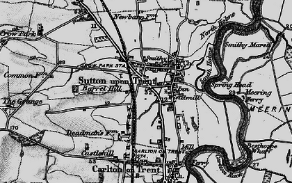 Old map of Sutton on Trent in 1899