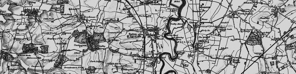 Old map of Sutton on Trent in 1899