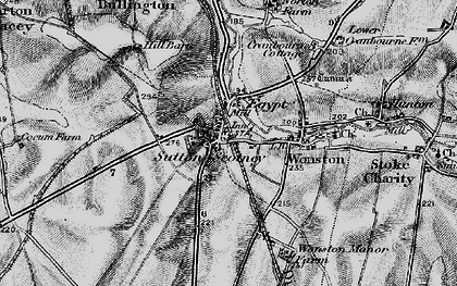 Old map of Sutton Scotney in 1895
