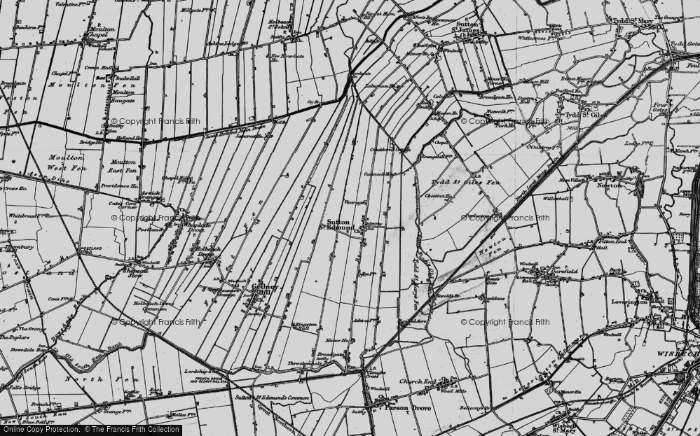 Old Map of Sutton St Edmund, 1898 in 1898