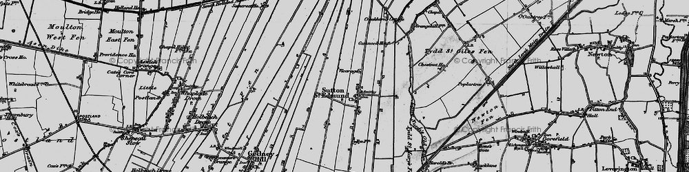 Old map of Tydd St Mary's Fen in 1898