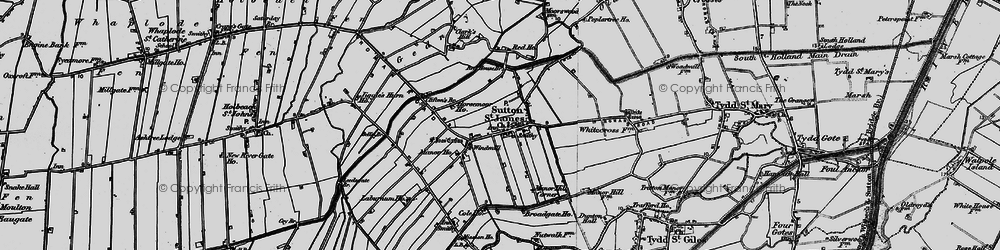 Old map of Sutton St James in 1898
