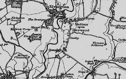 Old map of Sutton upon Derwent in 1898