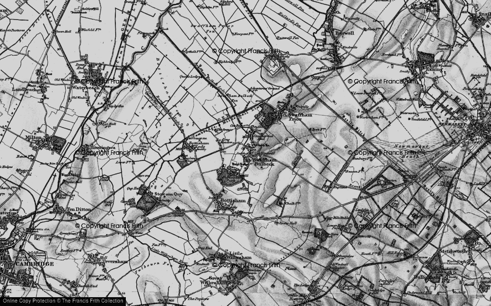 Old Map of Swaffham Bulbeck, 1898 in 1898