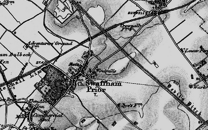 Old map of Swaffham Prior in 1898