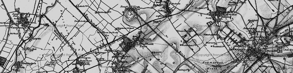 Old map of Swaffham Prior in 1898