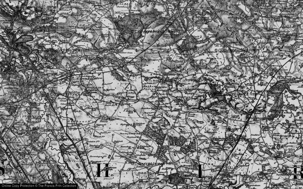 Old Map of Historic Map covering Cheadle Fm in 1896
