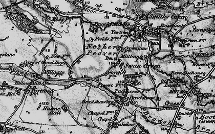Old map of Swan Green in 1896