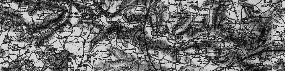 Old map of Chalkney Wood in 1895