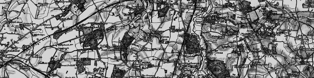 Old map of Swardeston in 1898