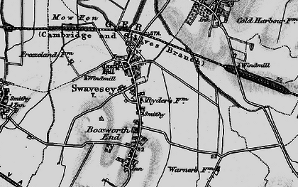 Old map of Swavesey in 1898