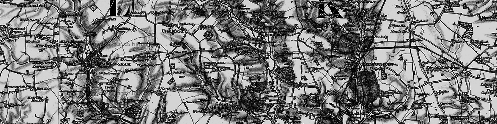 Old map of Sweffling in 1898