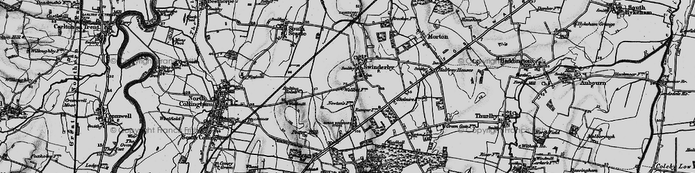 Old map of Swinderby in 1899