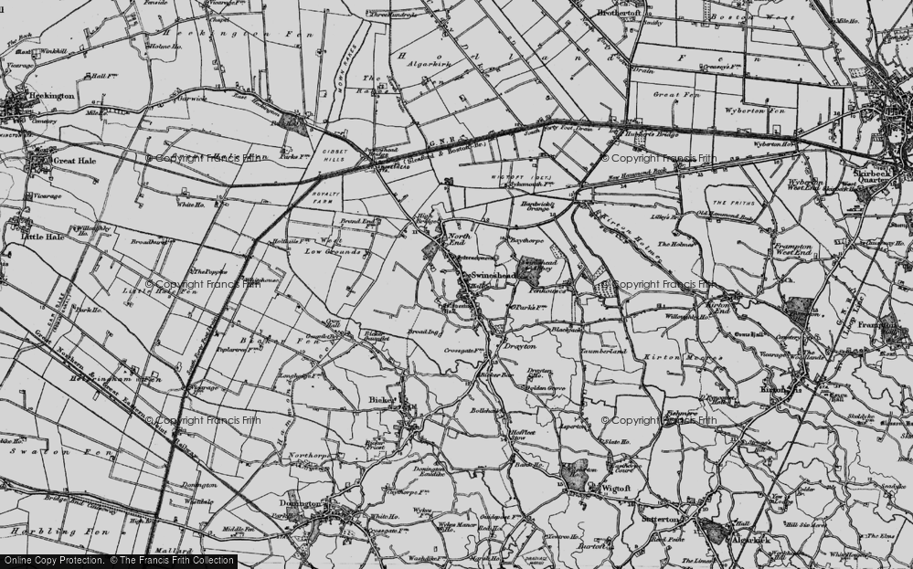 Old Map of Swineshead, 1898 in 1898