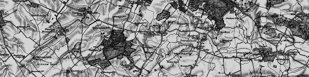 Old map of Swineshead in 1898