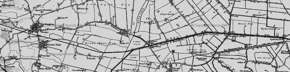 Old map of Swineshead Bridge in 1898