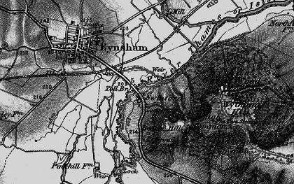 Old map of Wytham Hill in 1895
