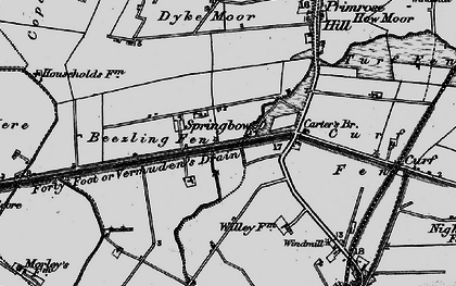 Old map of Beezling Fen in 1898