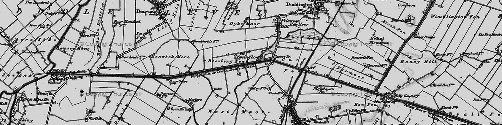 Old map of Beezling Fen in 1898