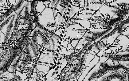 Old map of Swingfield Minnis in 1895