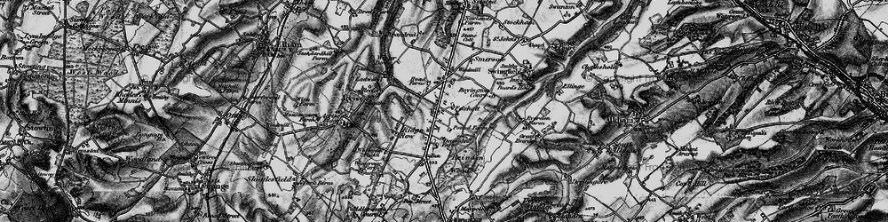 Old map of Swingfield Minnis in 1895