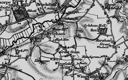 Old map of Syleham in 1898