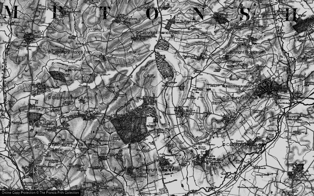 Old Map of Sywell, 1898 in 1898