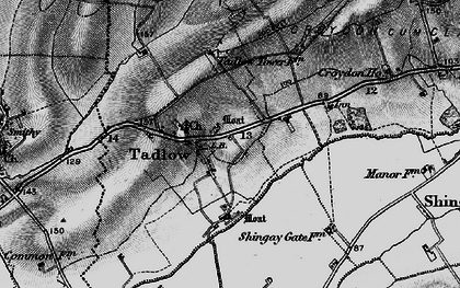 Old map of Tadlow in 1896