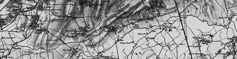 Old map of Tadlow in 1896