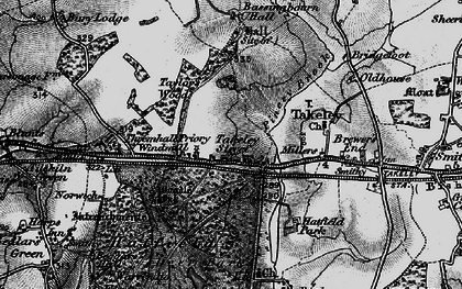 Old map of Takeley Street in 1896