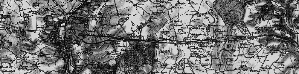 Old map of Takeley Street in 1896