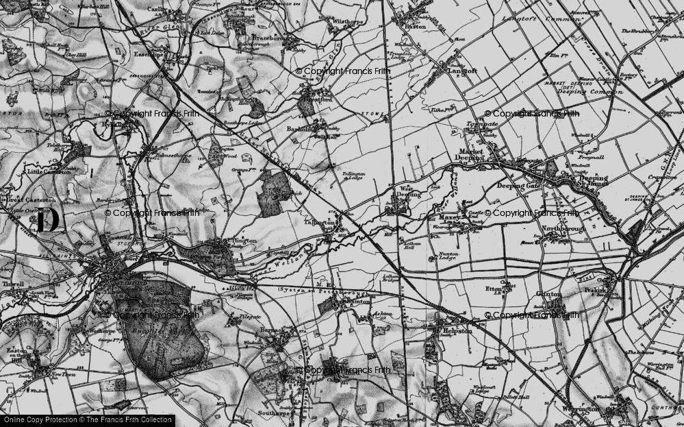 Old Map of Tallington, 1895 in 1895