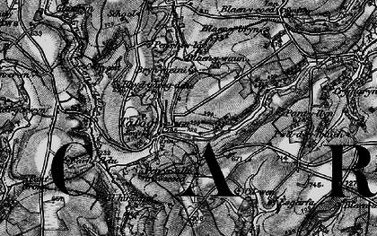Old map of Afon-fach-Pontgarreg in 1898