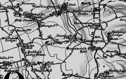 Old map of Braiseworth Hall in 1898