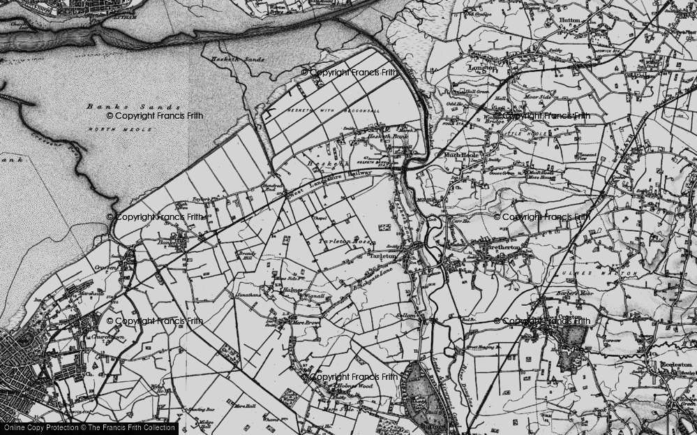 Old Map of Tarleton Moss, 1896 in 1896