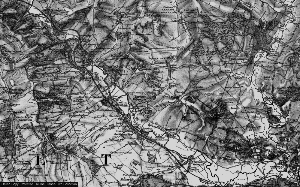 Old Map of Tarrant Keyneston, 1895 in 1895
