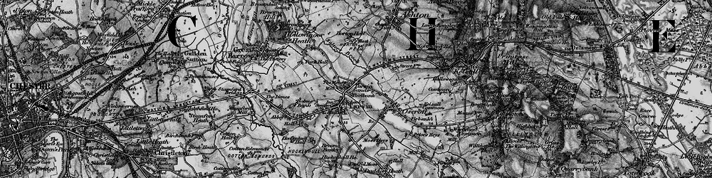 Old map of Tarvin Sands in 1896