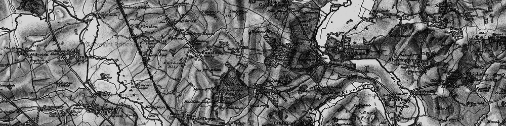 Old map of Tathall End in 1896