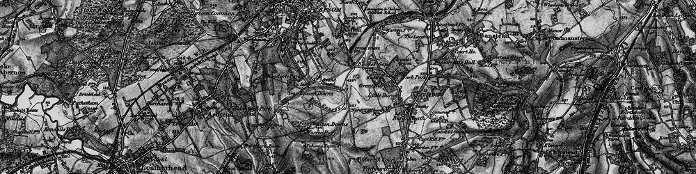 Old map of Tattenham Corner in 1896