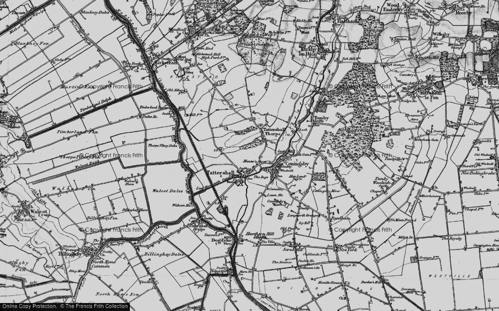 Old Map of Historic Map covering Battle of Britain Memorial Flight in 1899