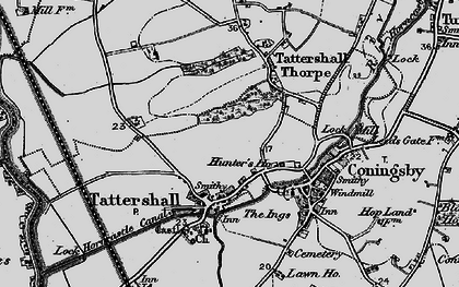Old map of Tattershall in 1899