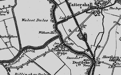 Old map of Tattershall Bridge in 1899