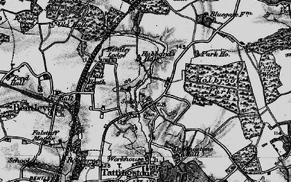 Old map of Tattingstone White Horse in 1896