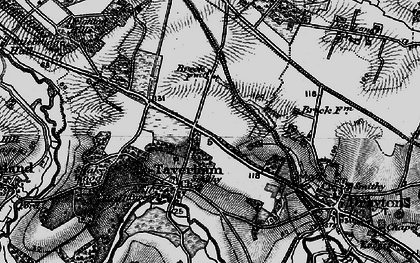 Old map of Taverham in 1898