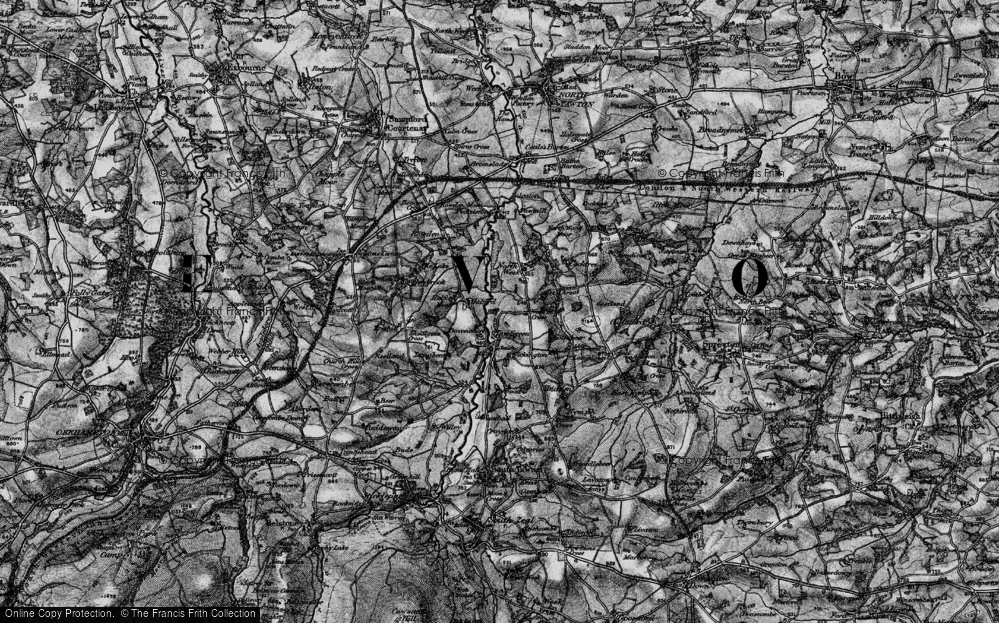 Old Map of Historic Map covering Wyke Moor Cross in 1898